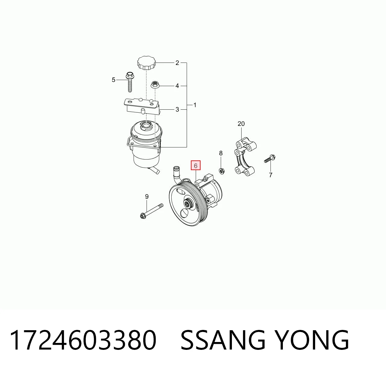 Pompa wspomagania hydraulicznego kierownicy do SsangYong Korando