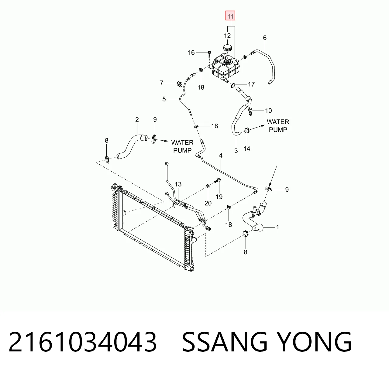 2161034043 Ssang Yong Zbiorniczek wyrównawczy układu chłodzenia