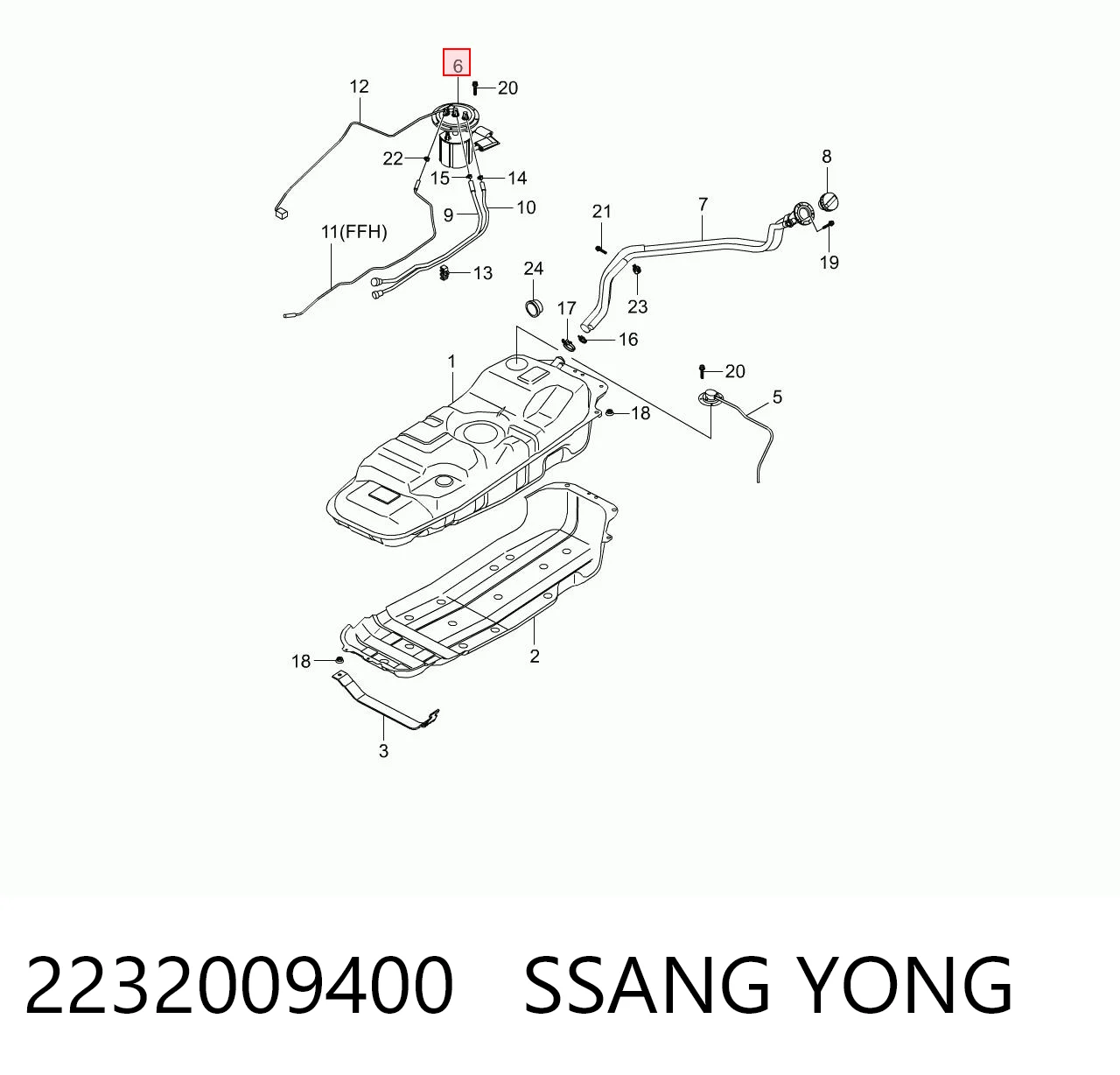 2232009400 Ssang Yong Moduł pompy paliwowej z czujnikiem poziomu paliwa