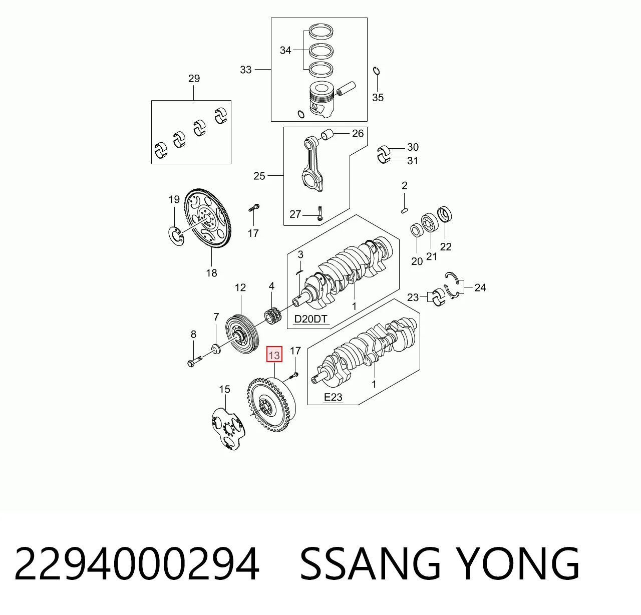 6650302205 Hyundai/Kia Koło zamachowe silnika