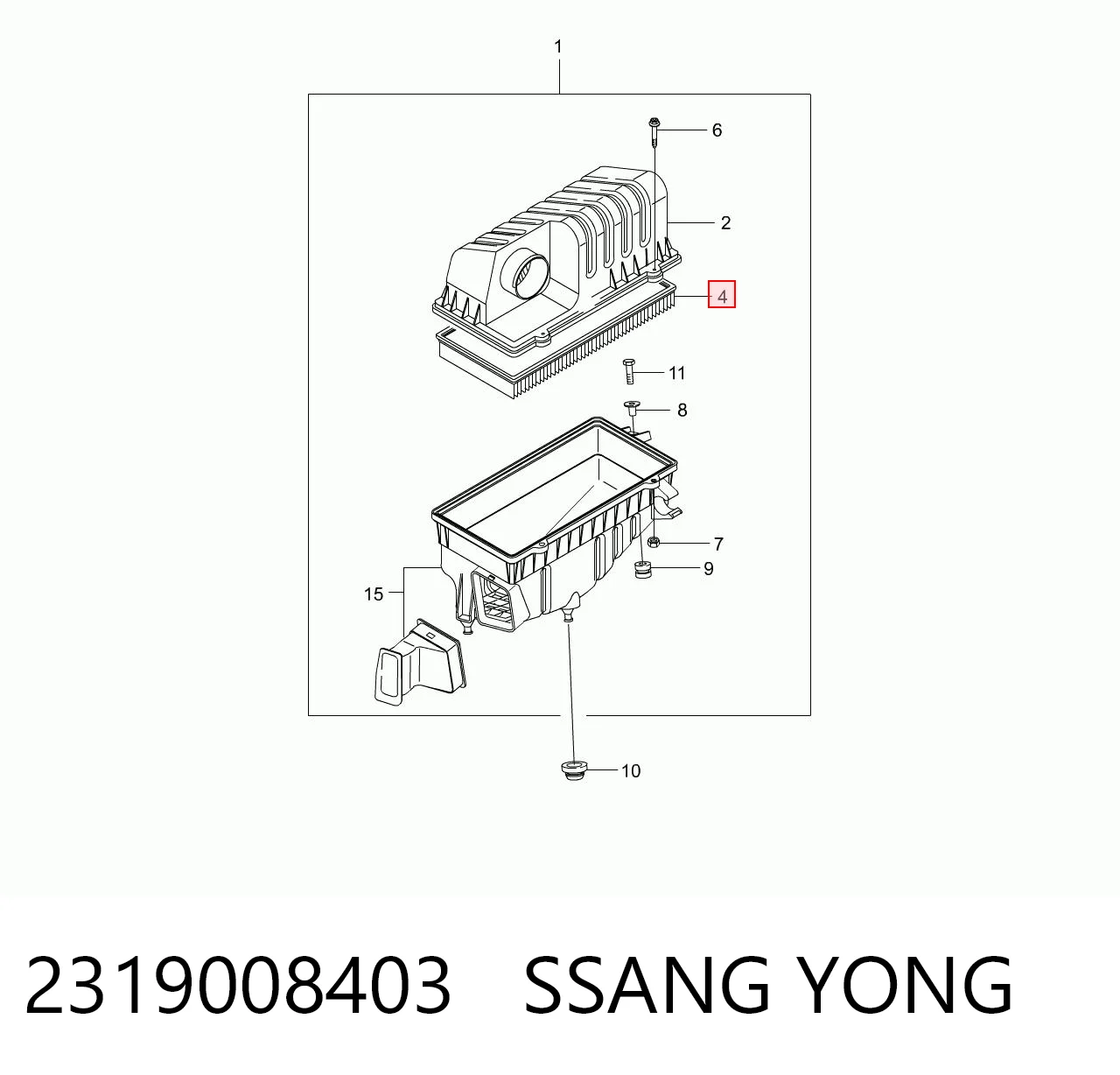 2319008403 Ssang Yong Filtr powietrza