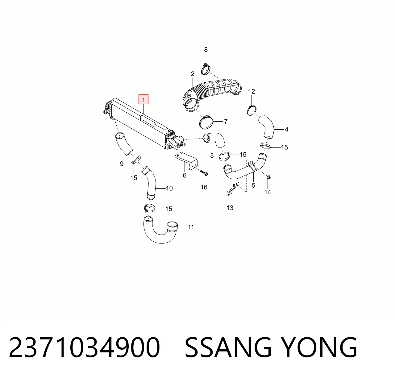 Chłodnica intercoolera SsangYong Korando C SUV (2010 - 2026) cena, od 147,12 USD