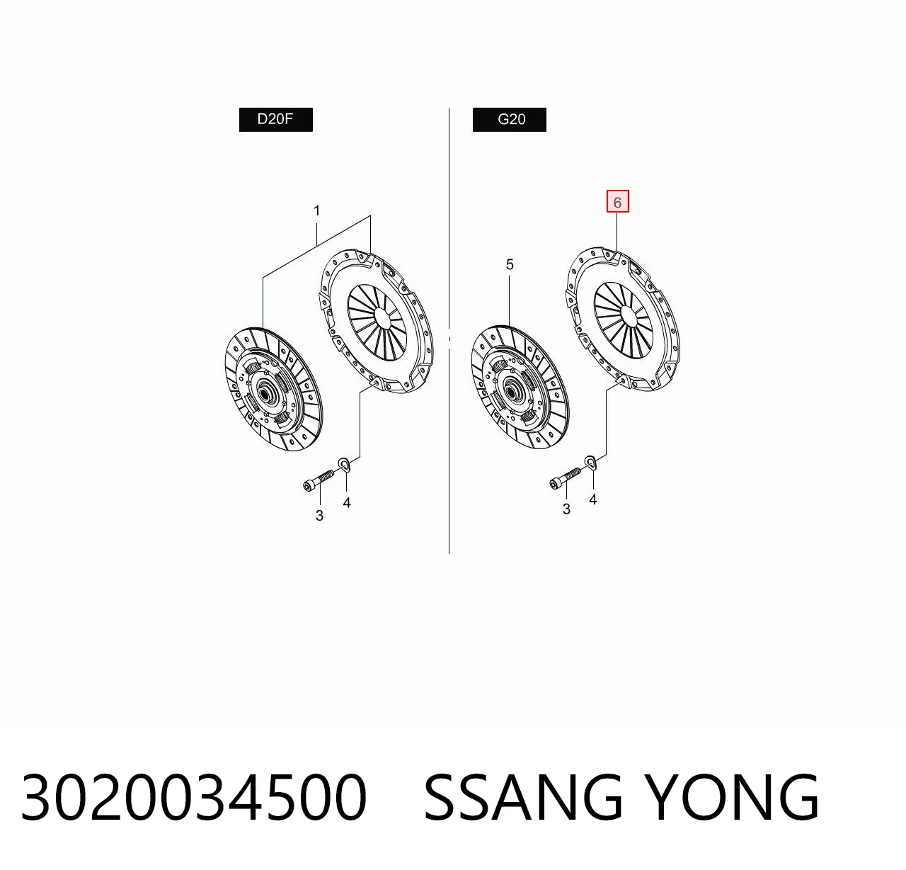 3020034500 Ssang Yong Docisk sprzęgła