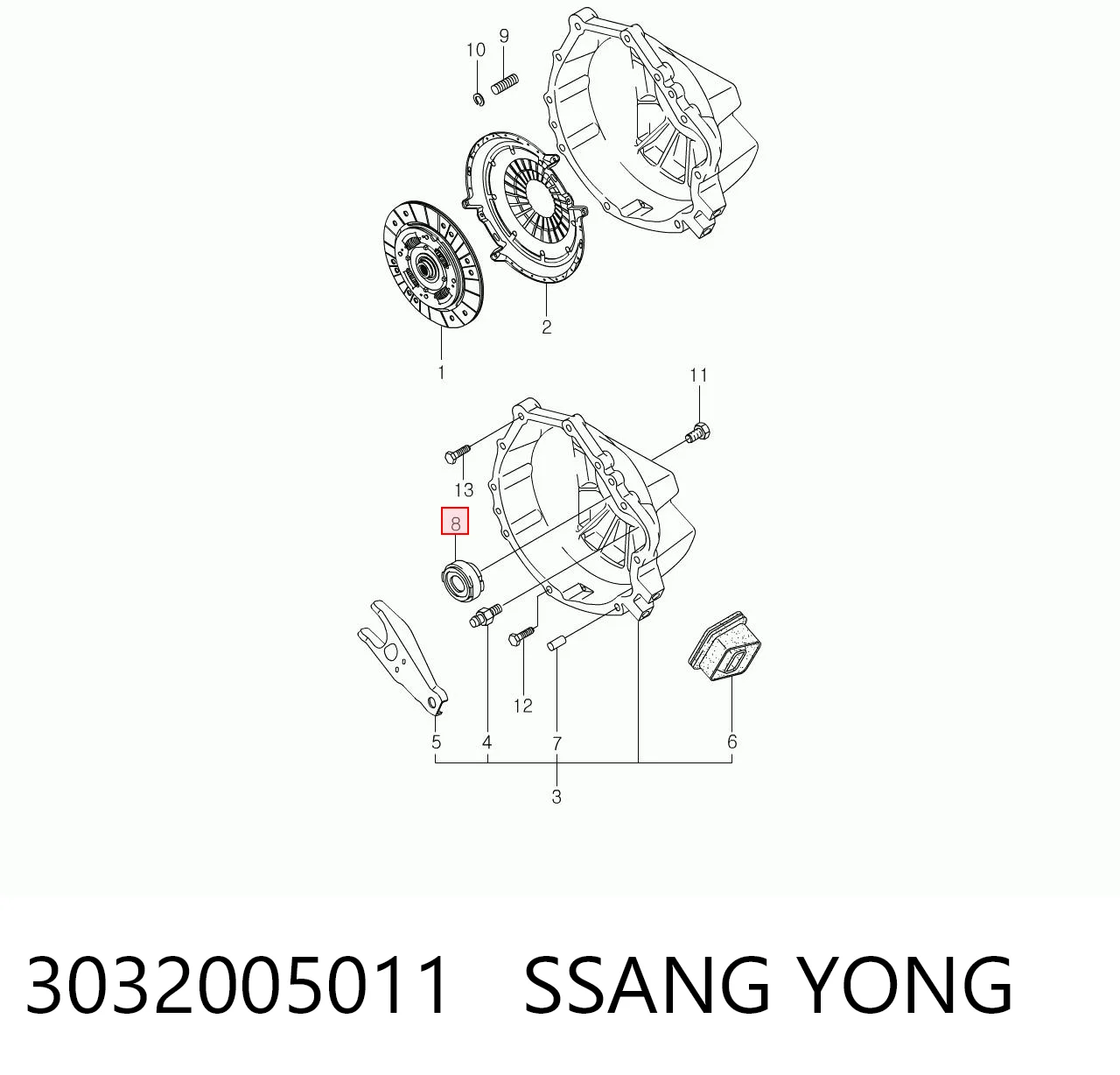 Łożysko wyciskowe sprzęgła SsangYong Korando 