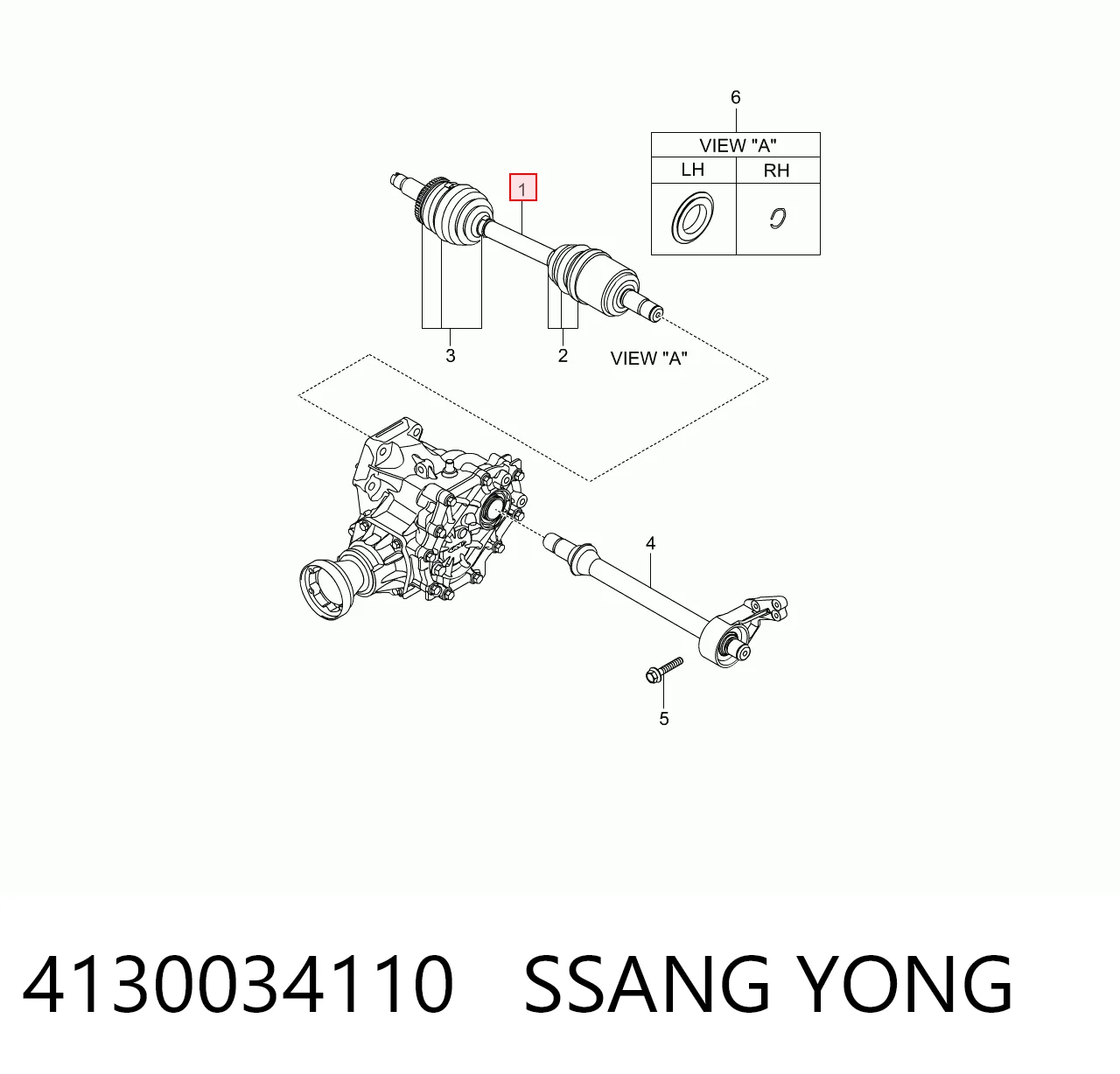 Półoś napędowa przednia lewa SsangYong Korando C SUV (2010 - 2026) cena, od 143,70 USD