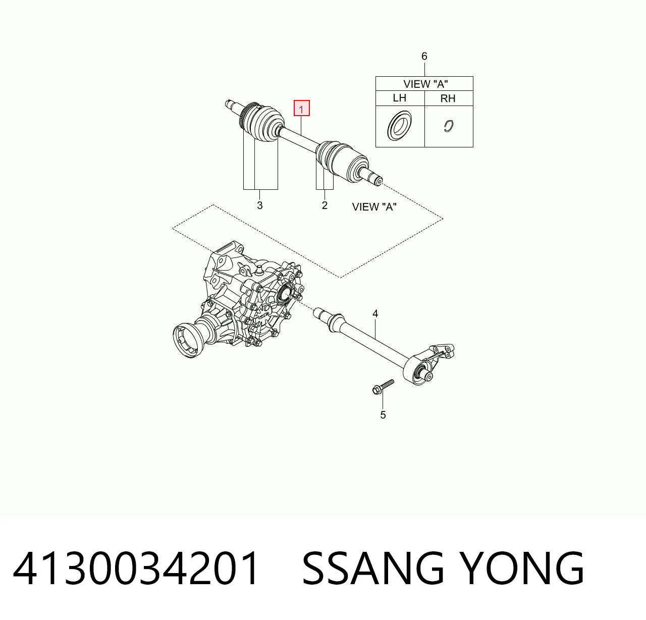 4130034201 Ssang Yong Półoś napędowa przednia prawa
