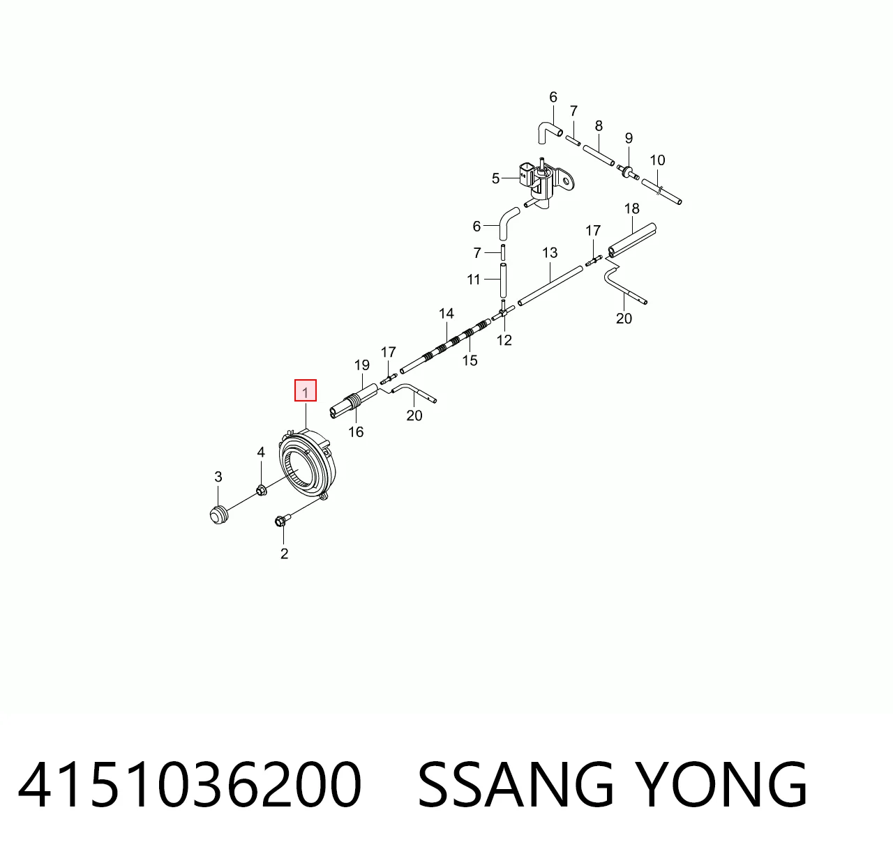4151036200 Ssang Yong Sprzęgło załączania napędu przedniego