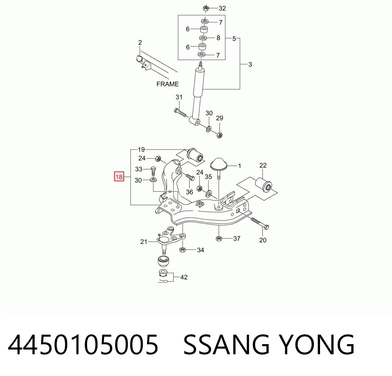 Wahacz zawieszenia przedniego dolny lewy SsangYong Musso SUV (FJ) (1995 - 2006) cena, od 61,75 USD