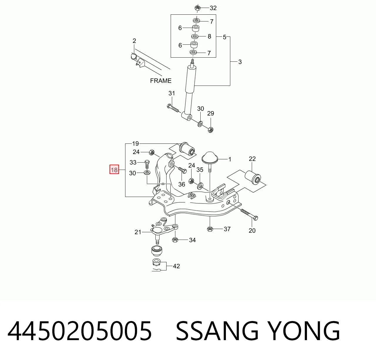 Wahacz zawieszenia przedniego dolny prawy SsangYong Musso SUV (FJ) (1995 - 2006) cena, od 61,75 USD