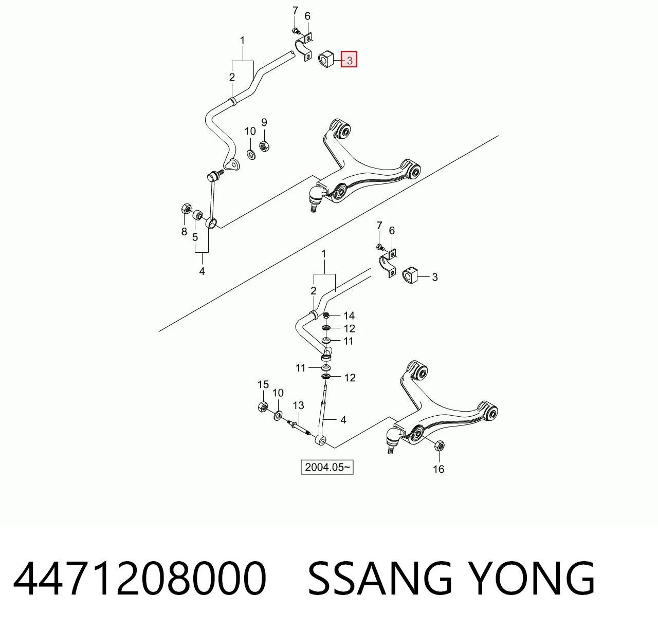 Tuleja stabilizatora przedniego do SsangYong Actyon CJ