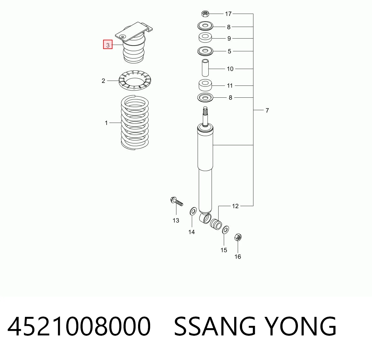 Odbój amortyzatora tylnego Hyundai/Kia 4521035200