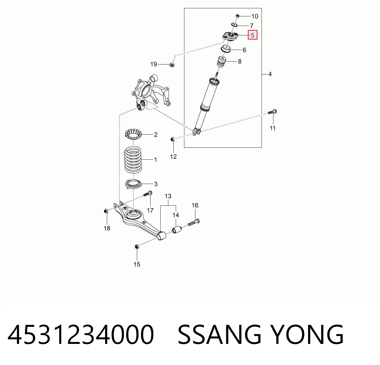 Poduszka amortyzatora tylnego do SsangYong Actyon