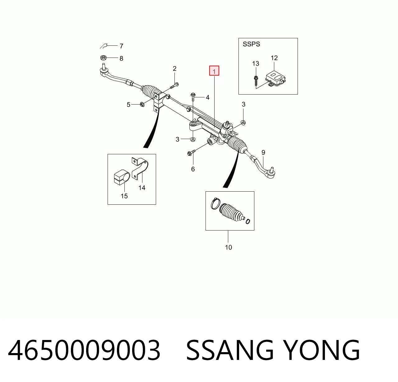4650009003 Ssang Yong Listwa kierownicza (maglownica)