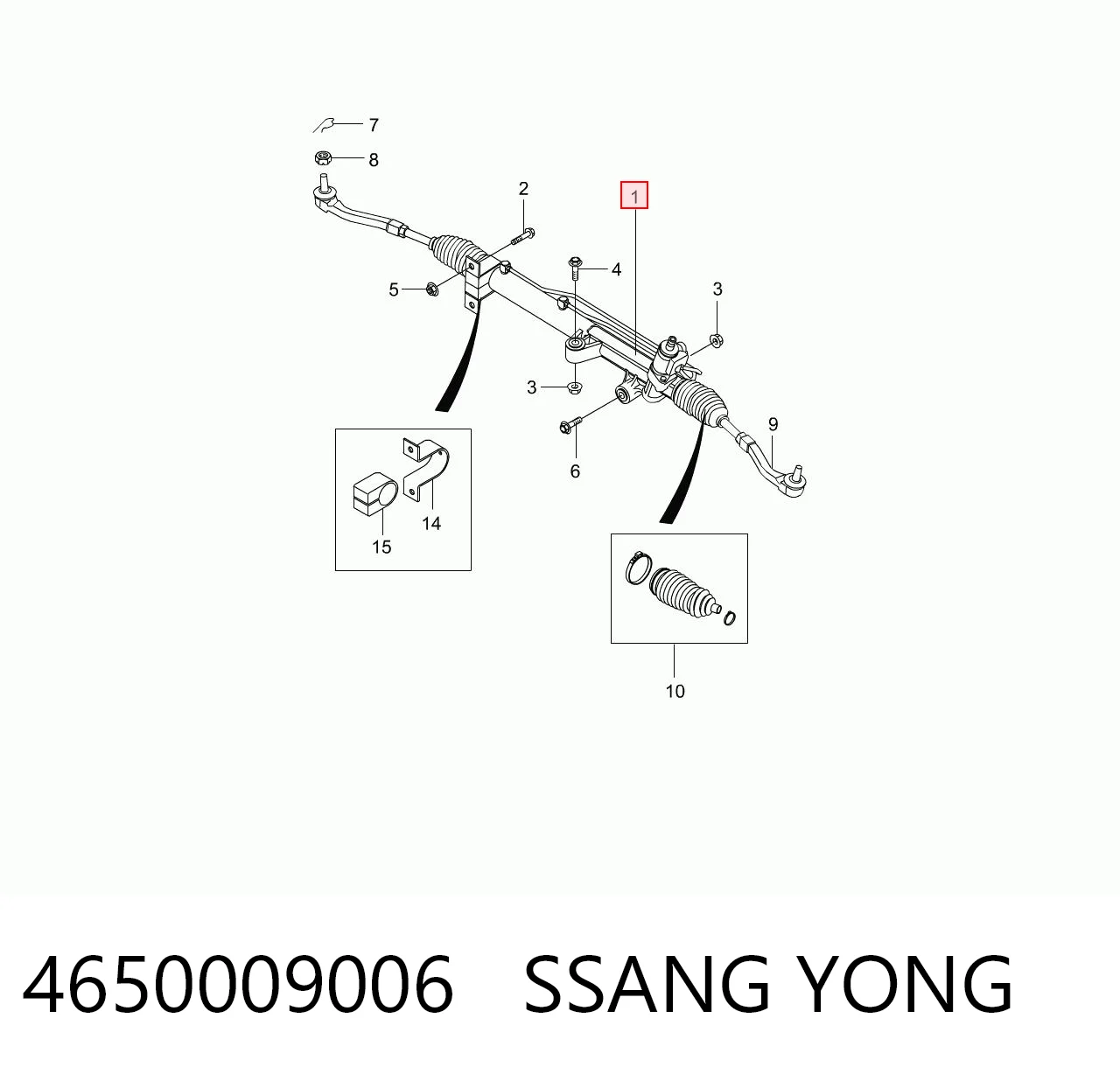 4650009006 Ssang Yong Listwa kierownicza (maglownica)