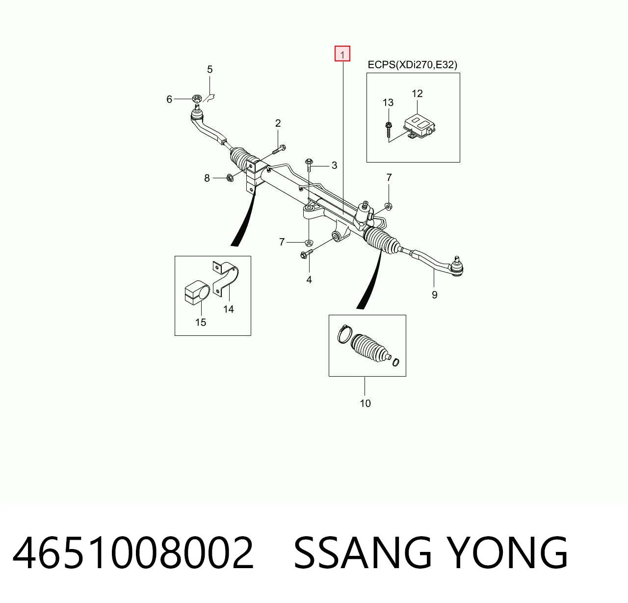 4651008002 Ssang Yong Listwa kierownicza (maglownica)