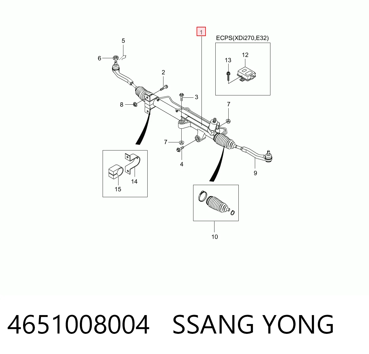 4651008004 Ssang Yong Listwa kierownicza (maglownica)