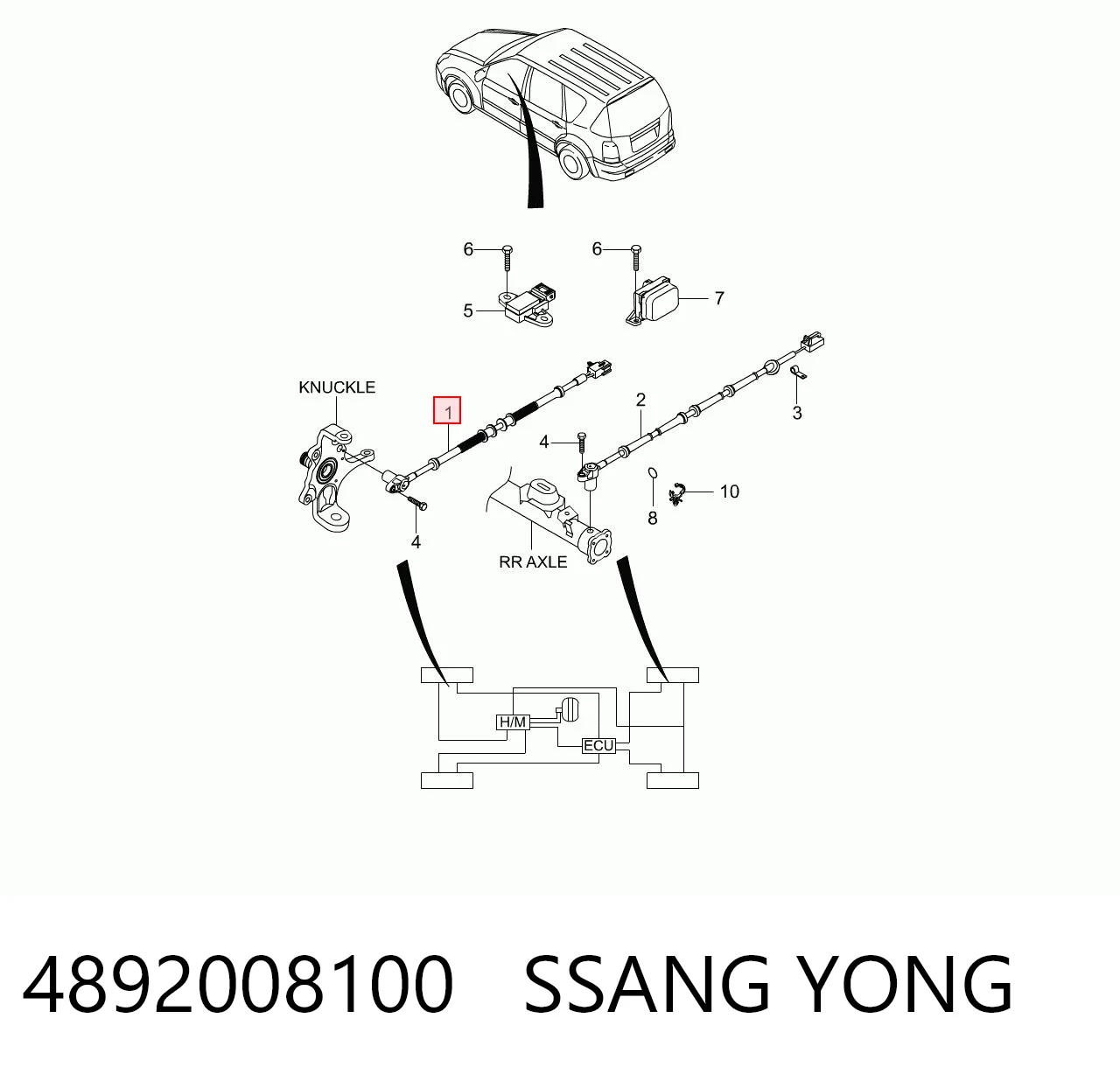  Czujnik ABS przedni SsangYong Rexton 1