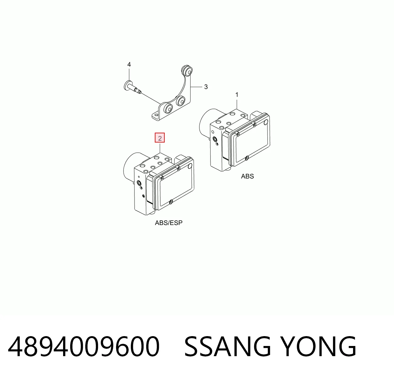 Sterownik ABS  hydrauliczny SsangYong Kyron SUV (2007 - 2014) cena, od 101,57 USD