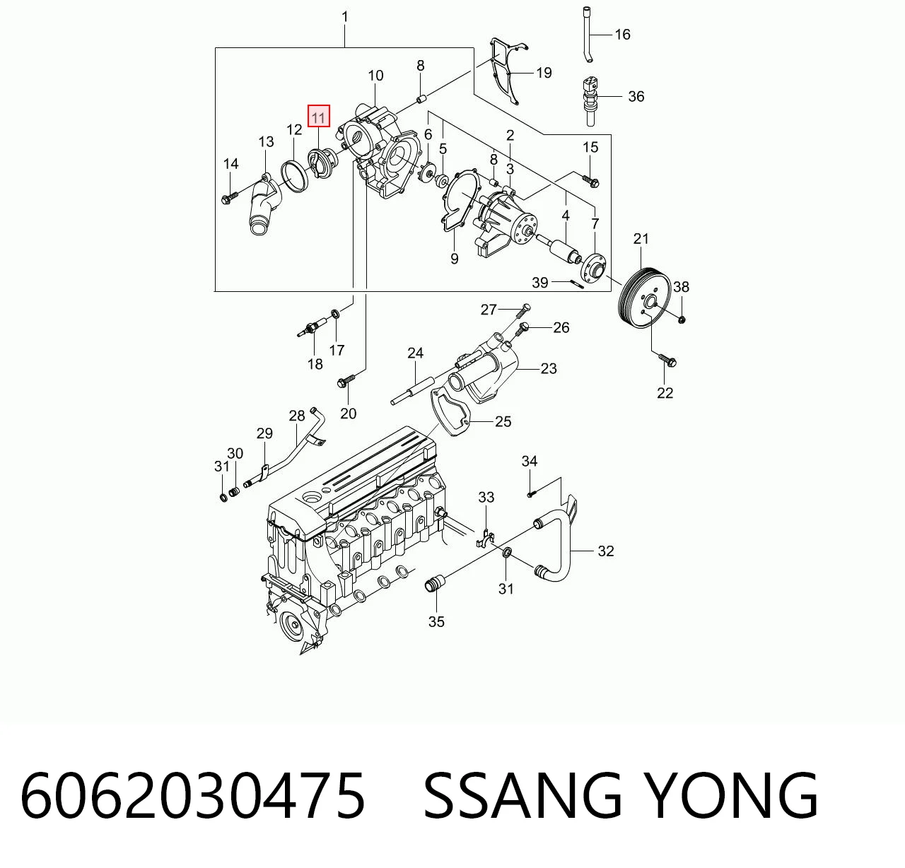 6062030475 Ssang Yong Termostat