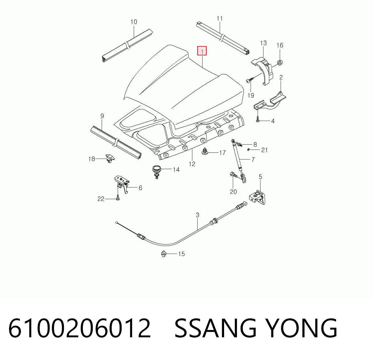 Maska silnika SsangYong Korando SUV (KJ) (1996 - 2006) cena, od 223,28 USD