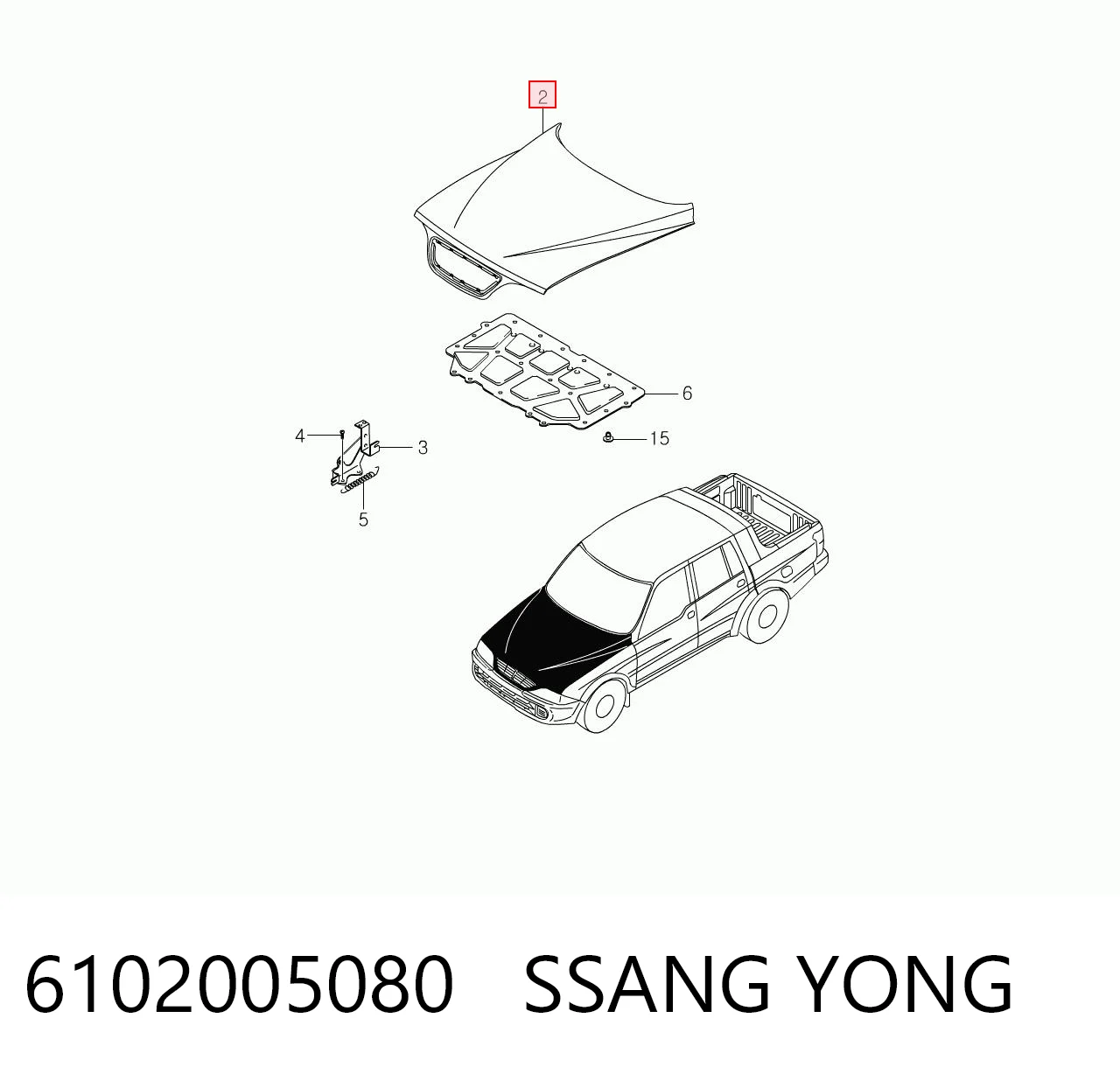 Maska silnika do SsangYong Musso  FJ