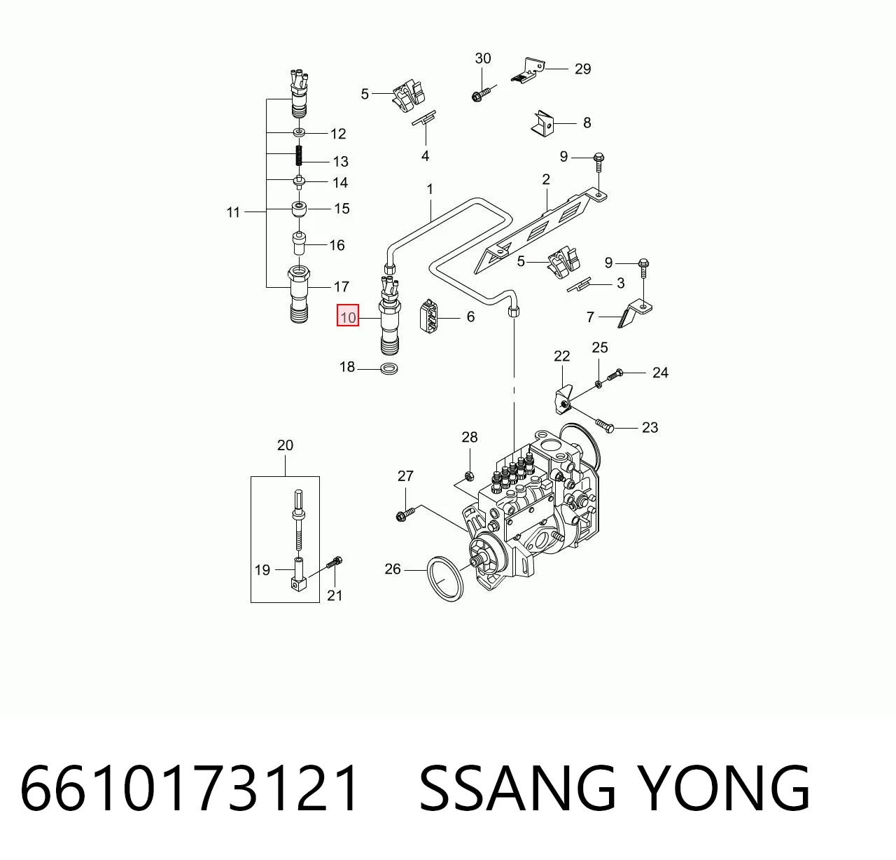 Wtryskiwacz paliwa do SsangYong Korando  