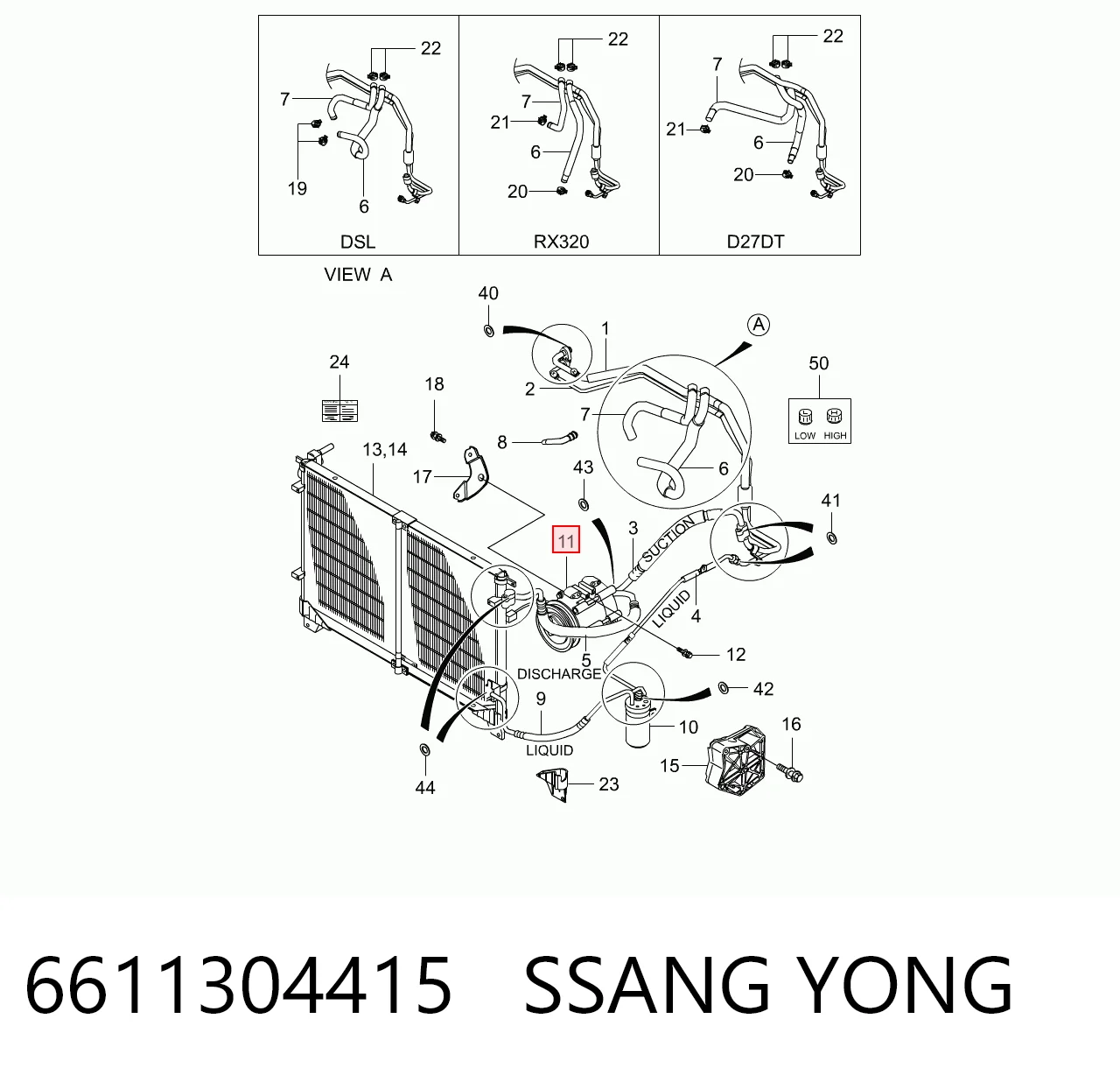 6611304415 Ssang Yong Sprężarka klimatyzacji