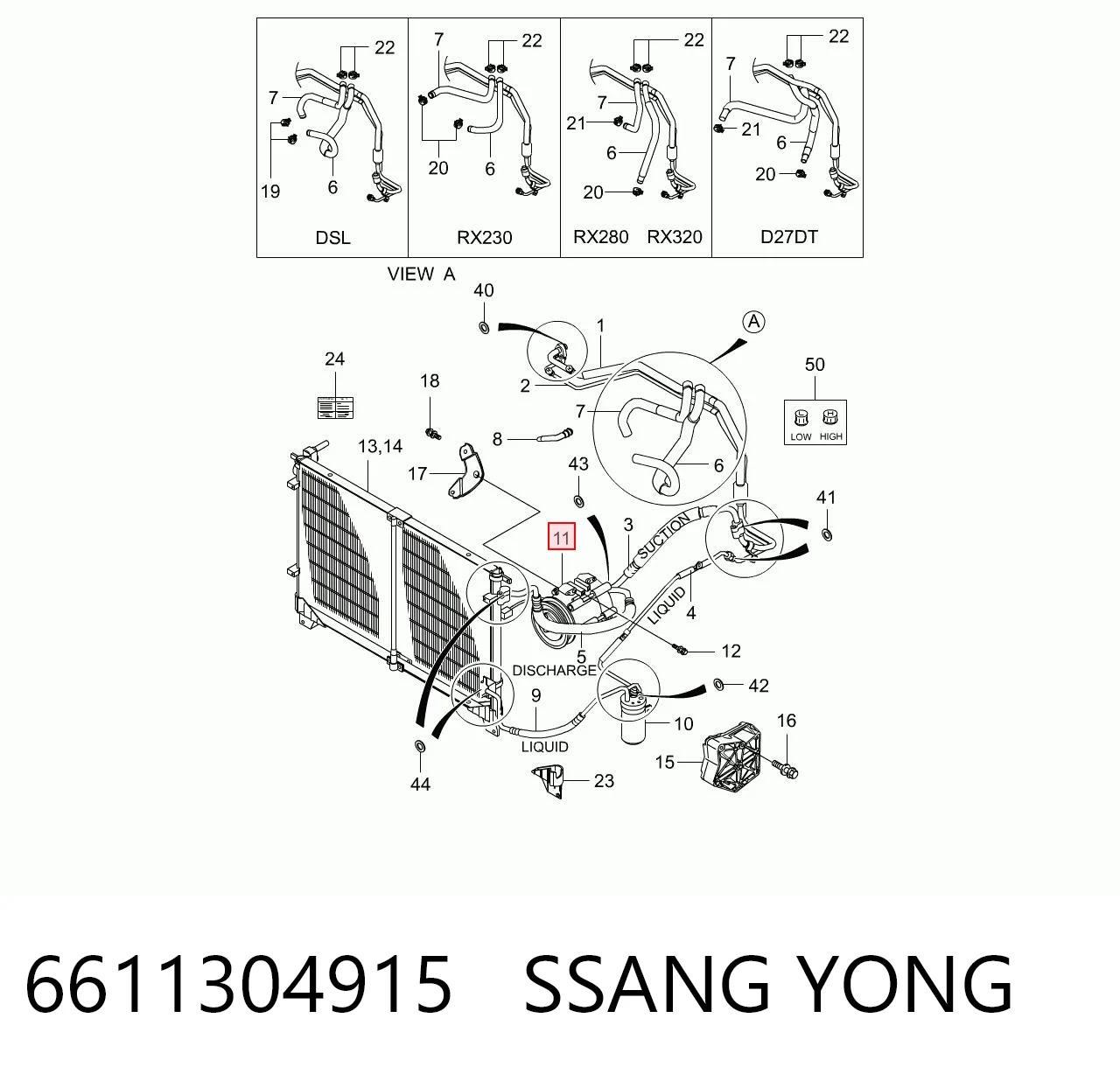 6611304915 Ssang Yong Sprężarka klimatyzacji