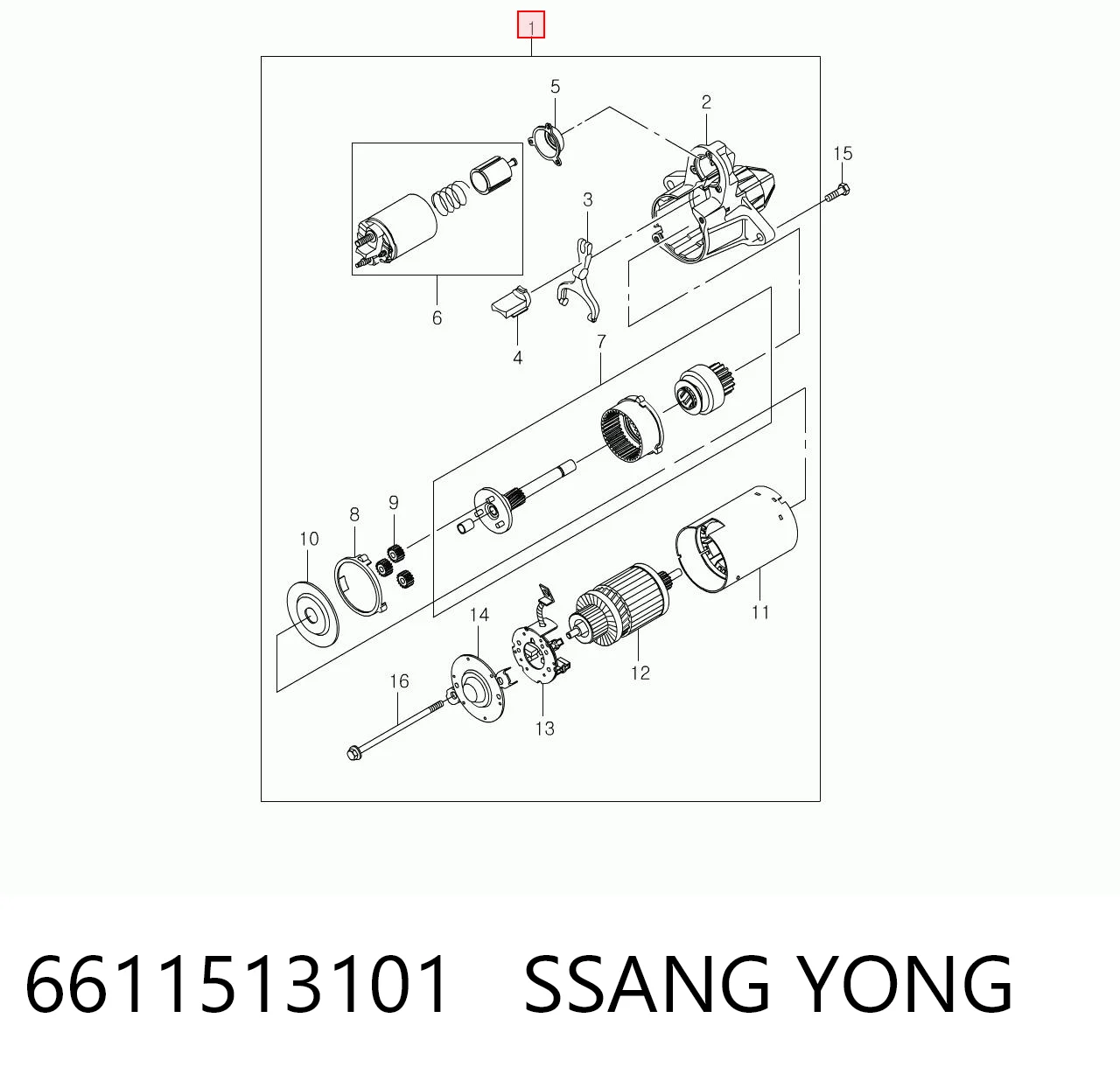 6611513901 Hyundai/Kia Rozrusznik