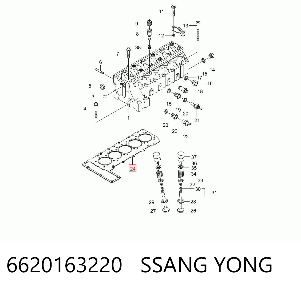  Uszczelka głowicy cylindrów SsangYong Rexton 1