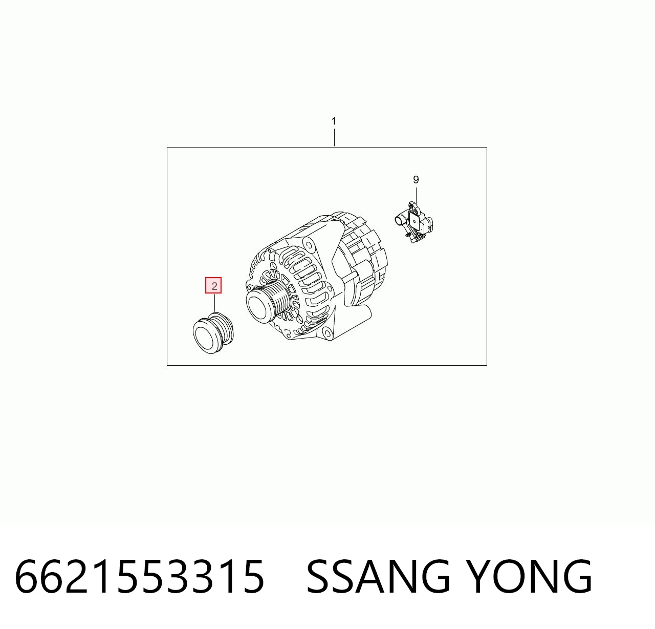 6621553315 Ssang Yong Koło pasowe alternatora