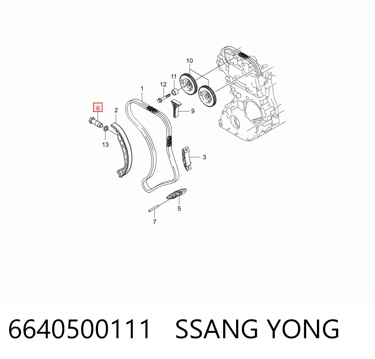 6640500111 Ssang Yong Napinacz łańcucha rozrządu