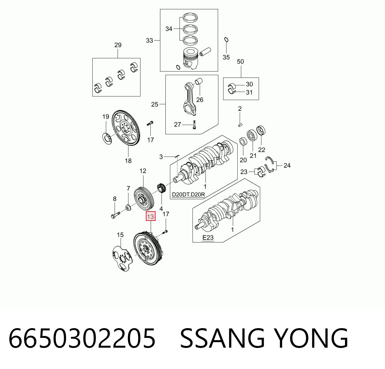 Koło zamachowe silnika Hyundai/Kia 6650302205 cena, od 301,35 USD