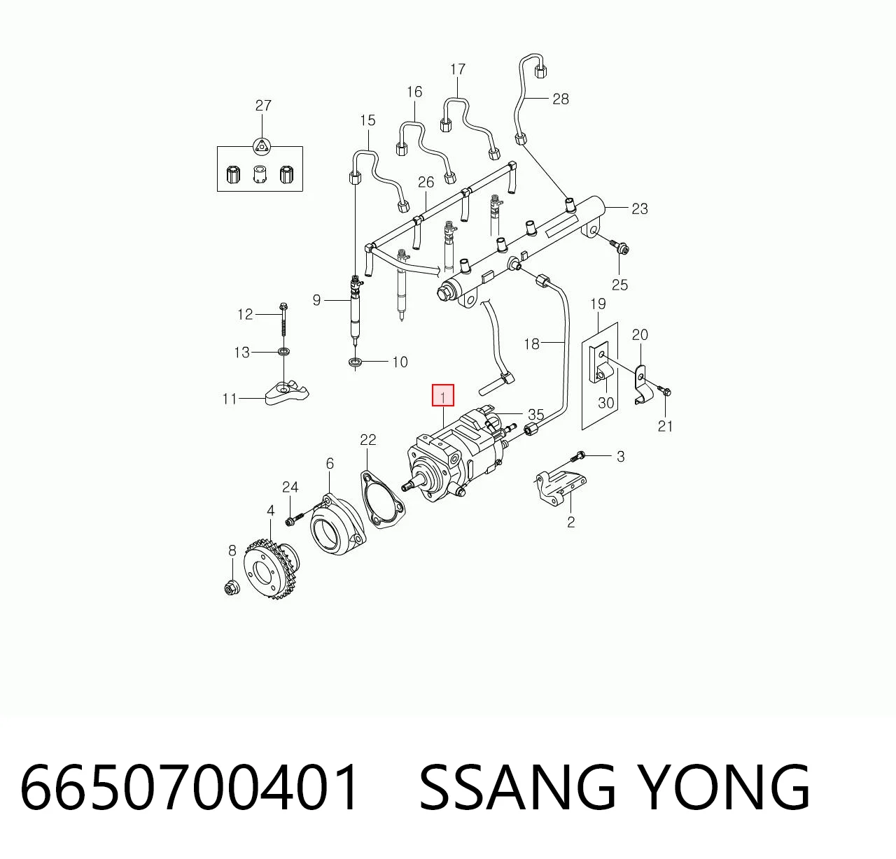 6650700401 Ssang Yong Pompa wtryskowa wysokiego ciśnienia
