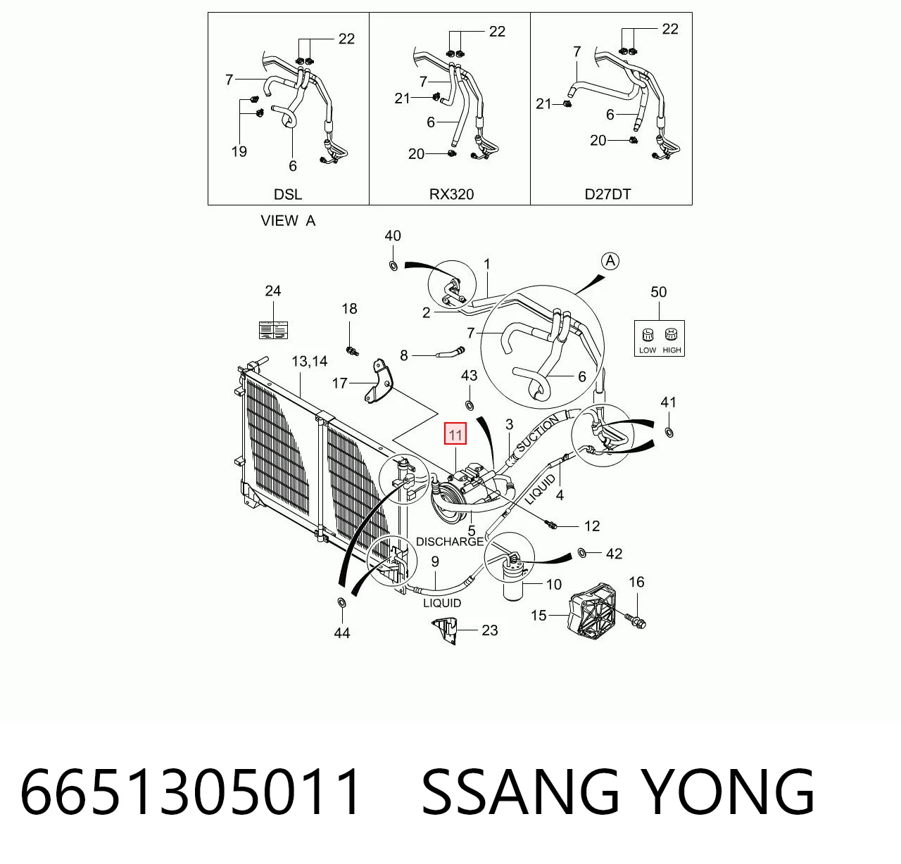 6651305011 Ssang Yong Sprężarka klimatyzacji