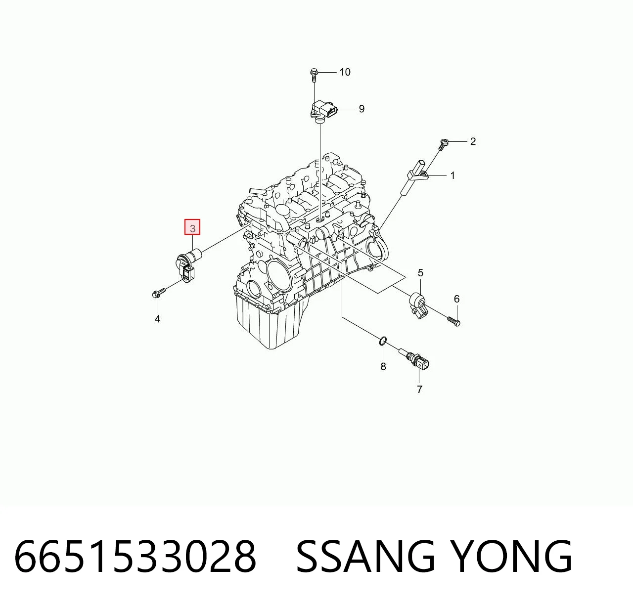 6651533028 Ssang Yong Czujnik położenia wałka rozrządu
