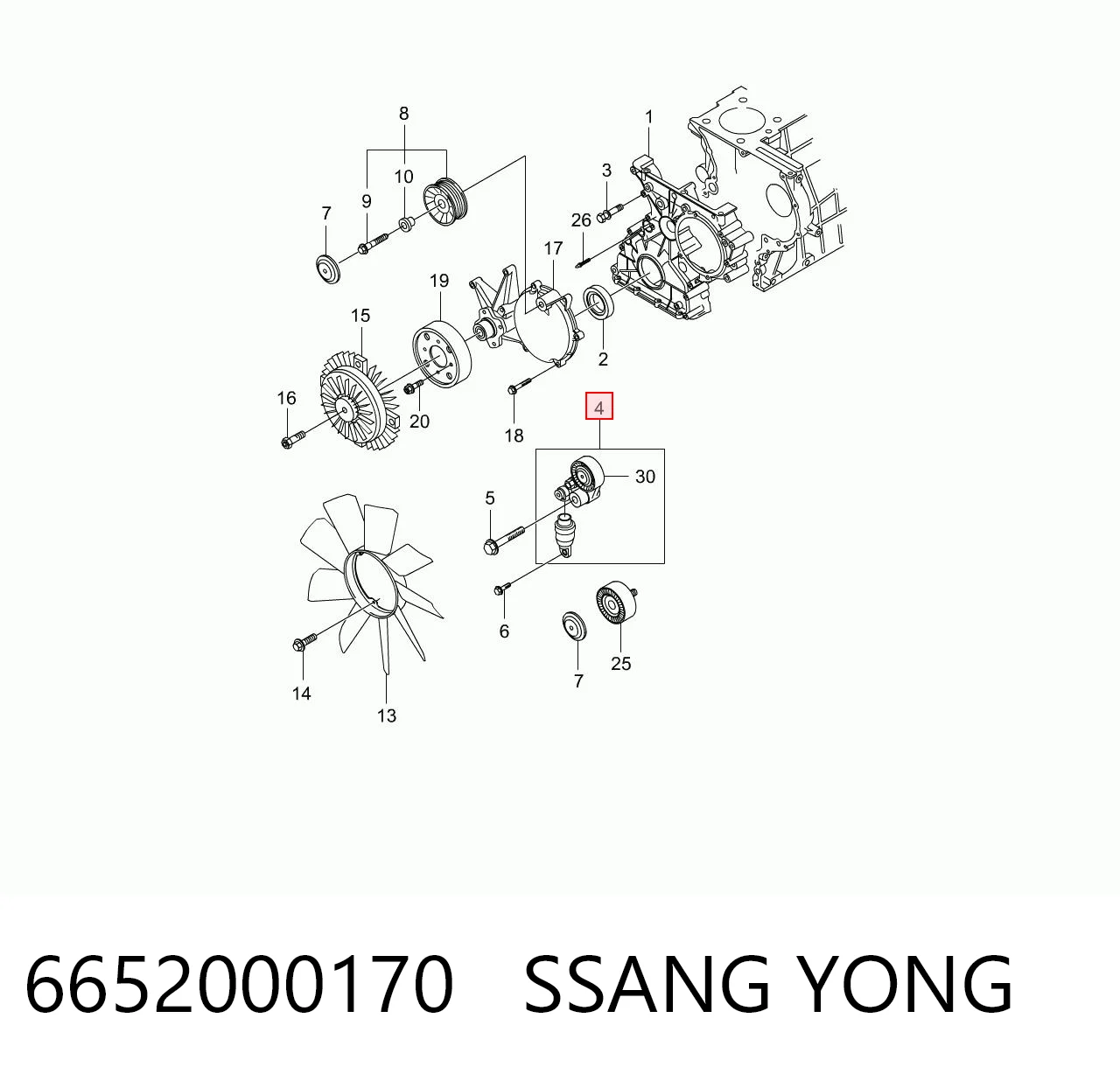 6652000170 Ssang Yong Napinacz paska napędowego