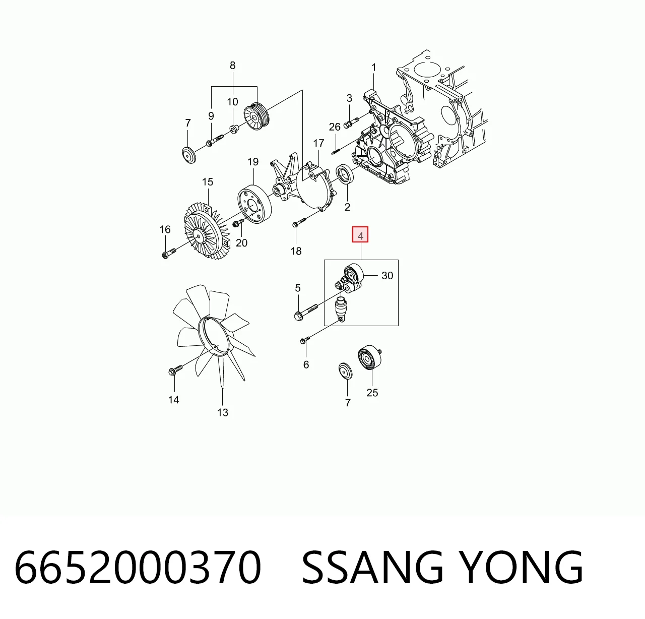 6652000370 Ssang Yong Napinacz paska napędowego