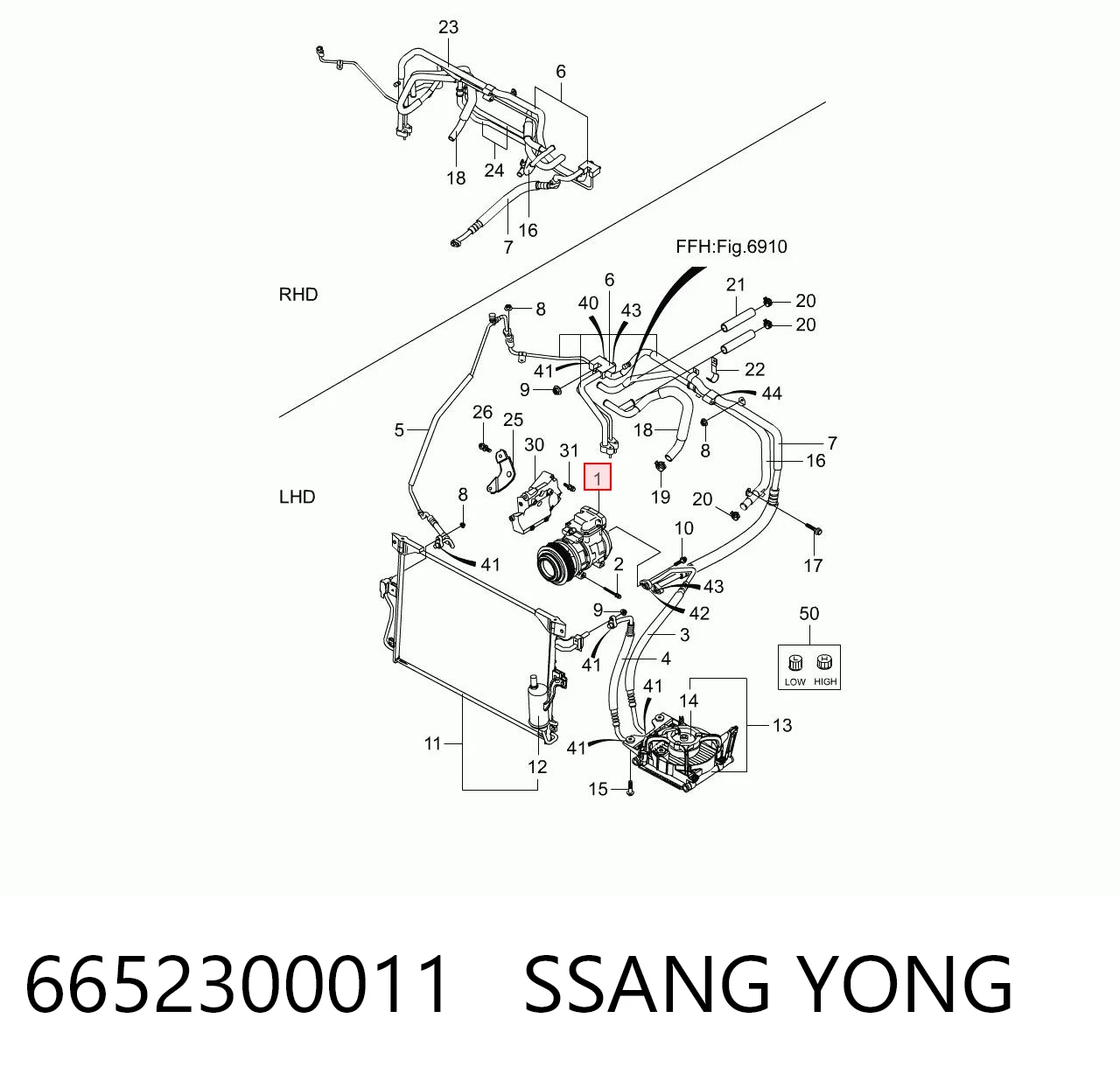 Do koszyka Sprężarka klimatyzacji SsangYong Rexton I RJN