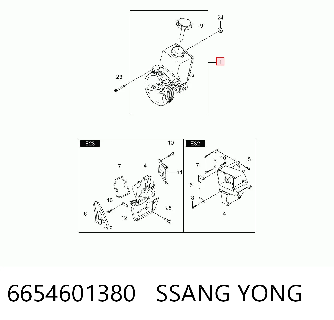 Pompa wspomagania hydraulicznego kierownicy Hyundai/Kia 6654601980