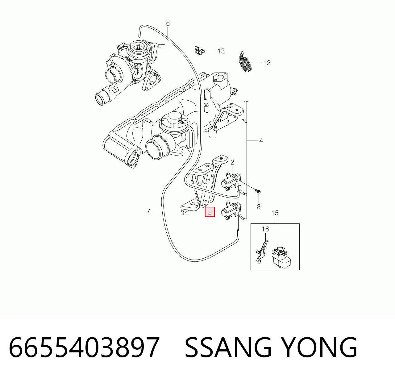 6655403897 Ssang Yong Zawór elektromagnetyczny regulacji klapy EGR