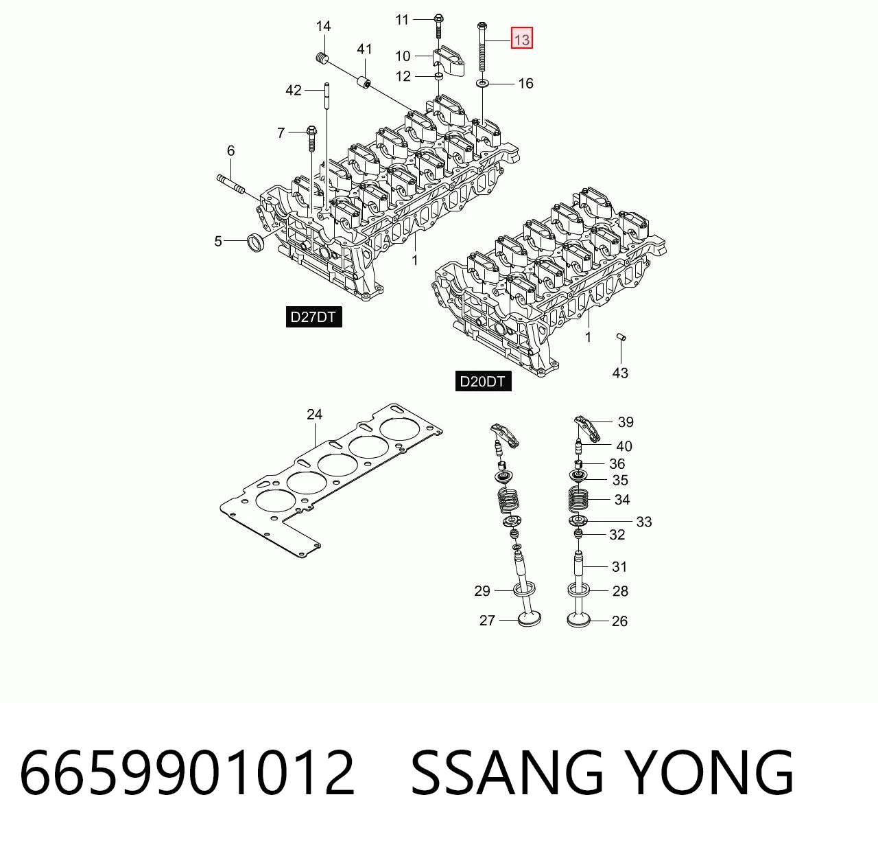 Śruba głowicy cylindrów do SsangYong Actyon QJ