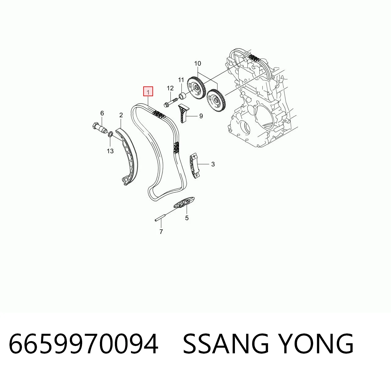 6659970094 Ssang Yong Łańcuch rozrządu