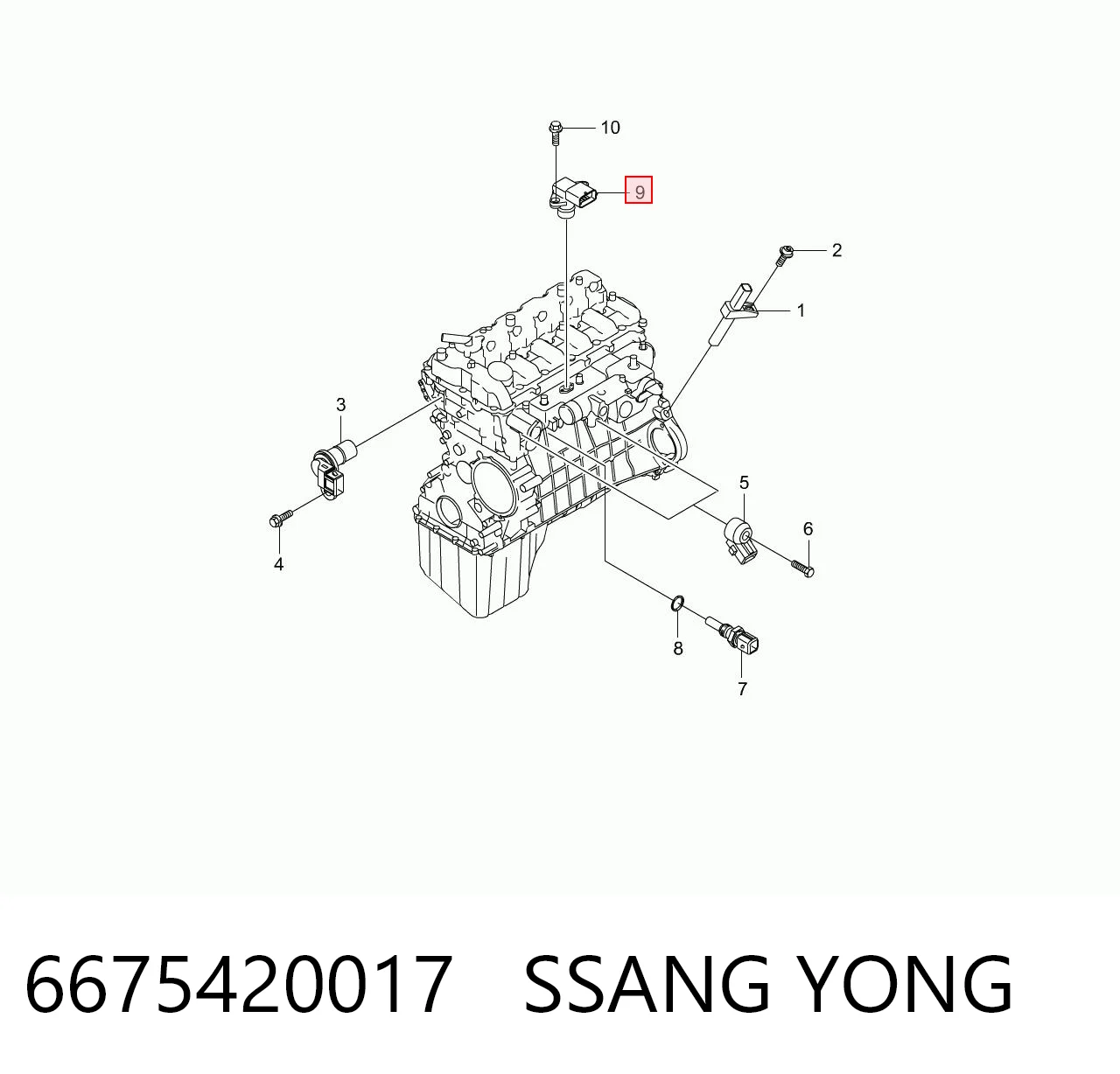 6675420017 Ssang Yong Czujnik ciśnienia w kolektorze ssącym, MAP