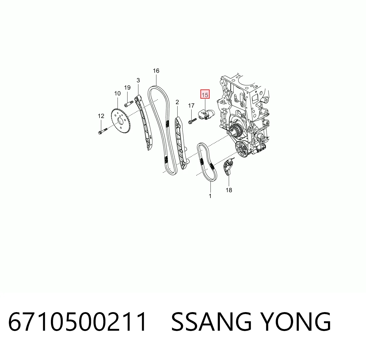 6710500211 Ssang Yong Napinacz łańcucha rozrządu