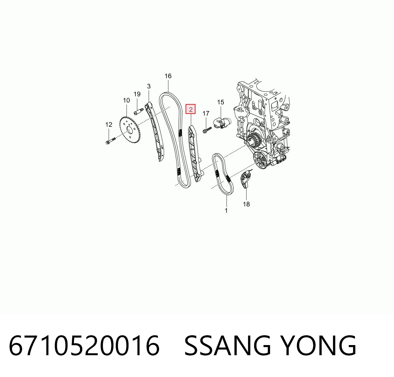6710520016 Ssang Yong Tłumik drgań łańcucha rozrządu