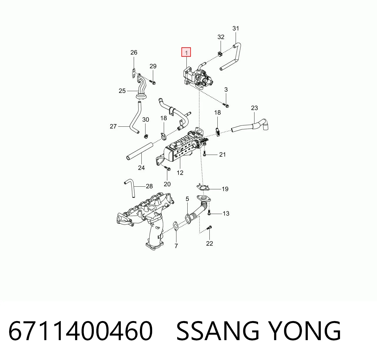 Zawór recyrkulacji spalin EGR SsangYong Actyon SUV (2011 - 2026) cena, od 146,26 USD