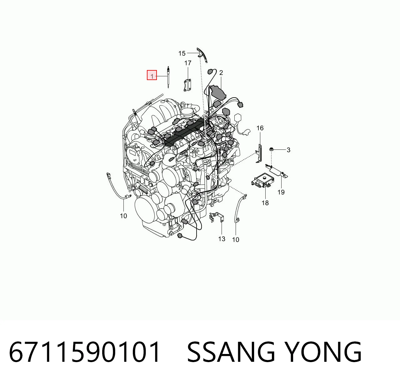 6711590101 Ssang Yong Świeca żarowa