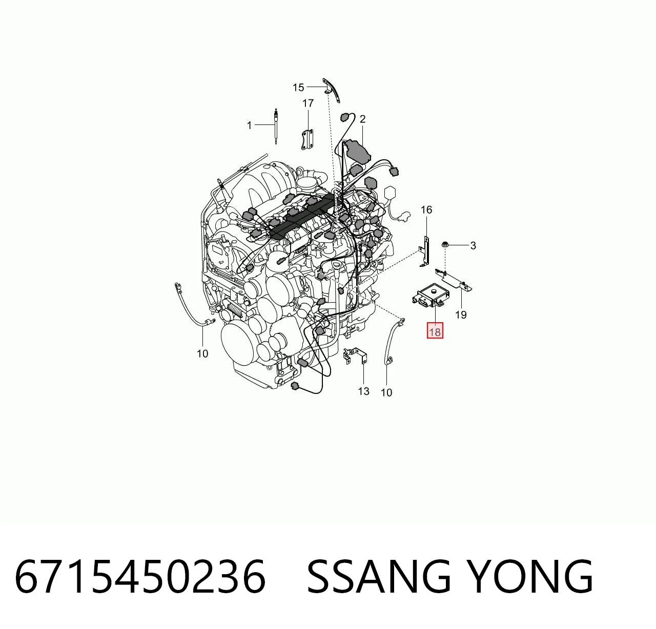 6715450236 Ssang Yong Przekaźnik świec żarowych