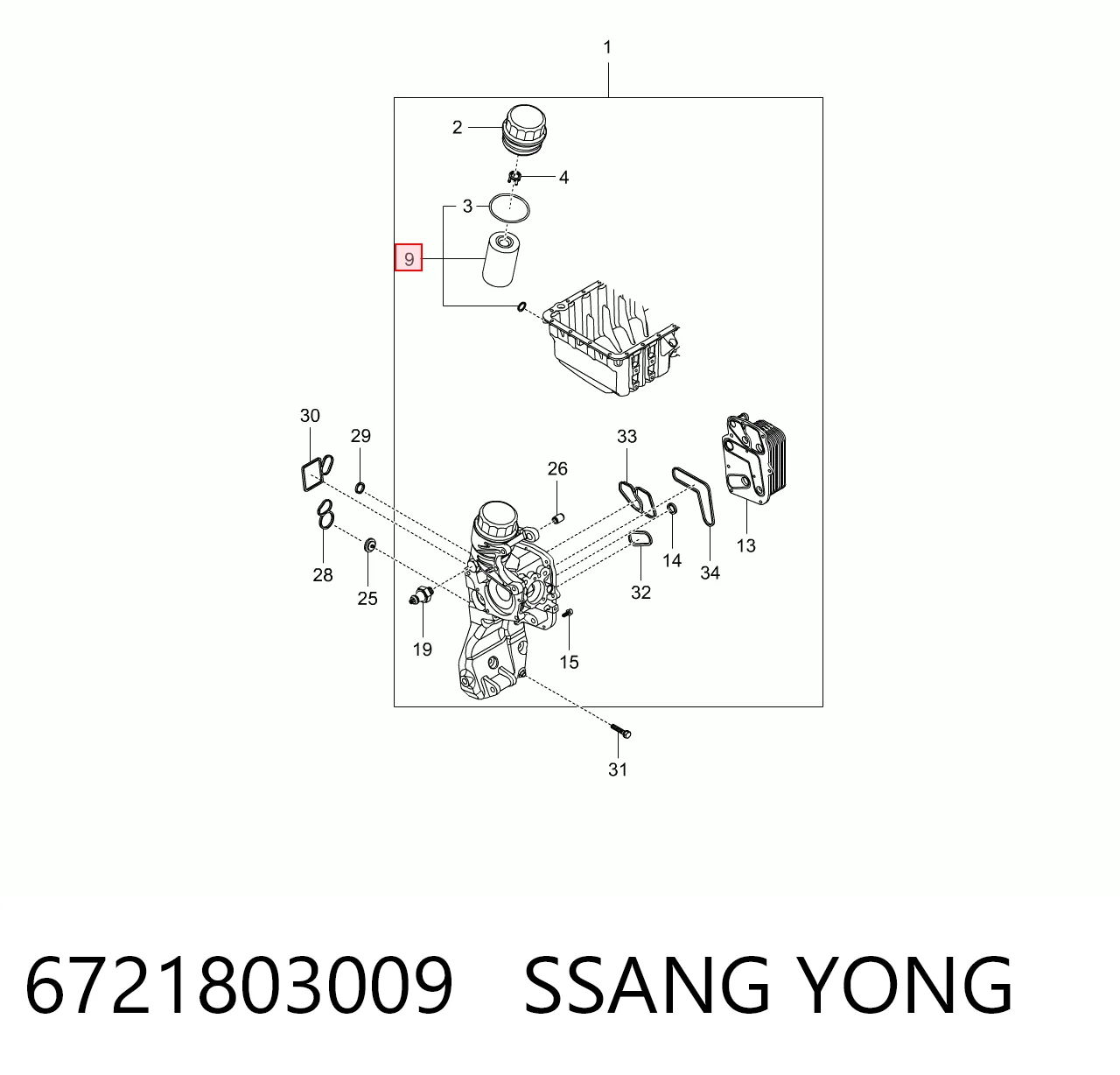 6721803009 Ssang Yong Filtr oleju